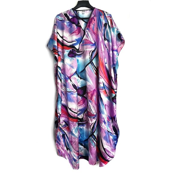 Women's tunic, multicolor satin, one size fits most - Picture 1 of 3